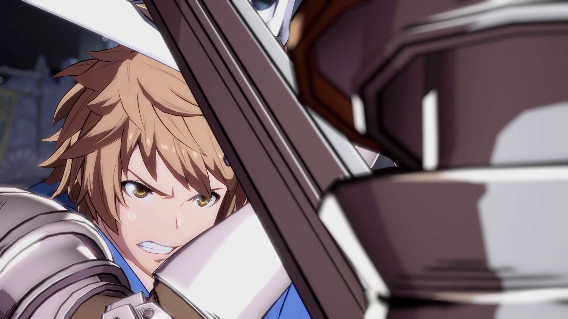 "Granblue Fantasy Versus: Rising Free Edition gameplay screenshot, showcasing characters in action."