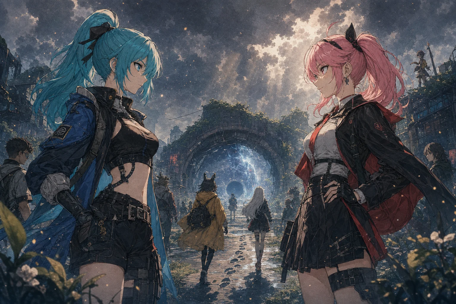 NTE: Neverness to Everness fanart in Textured Retro Anime Ensemble