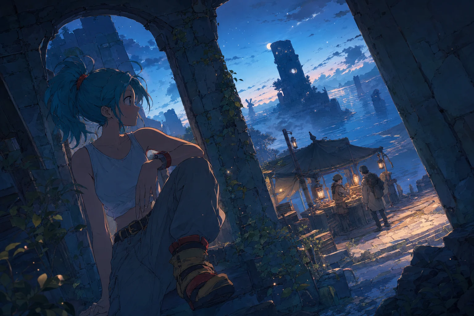 BOKURA fanart in Vibrant Retro Anime Travel