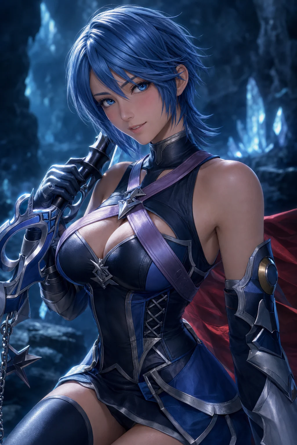 Aqua from Kingdom Hearts III — female character portrait fanart
