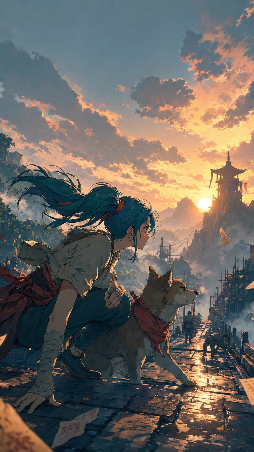 The Legend of Tianding mobile wallpaper in Vibrant Retro Anime Travel